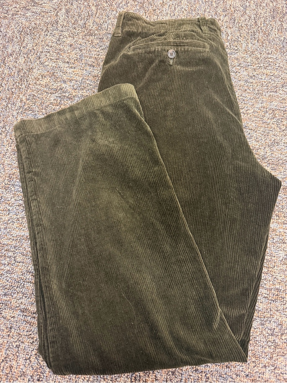 J. Crew Dark Olive Corduroy Trousers Men’s 34X32 Cotton Cords - Picture 6 of 6